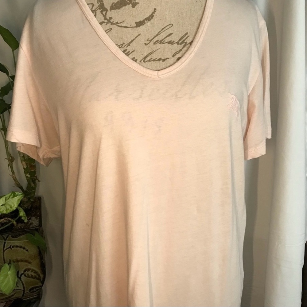 Burberry Soft Pink V-Neck Tee